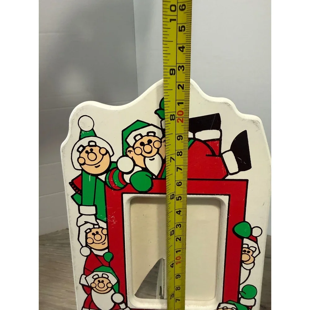 Vintage 1988 Cherry Hill Photo Christmas Wood Picture Frames Santa Toy Shop Set